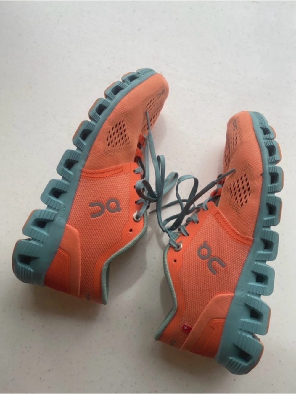 On cloud X Women's Coral and Teal Cloud Sneakers EUC 6.5 - Picture 8 of 12